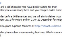 Optus announce Samsung Galaxy Nexus preorder, may come with LTE topping