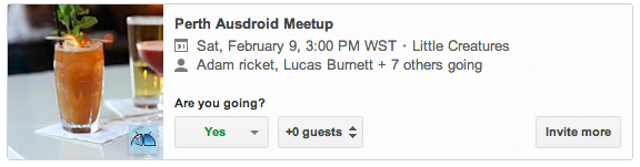 Google+ Event - Perth Meetup