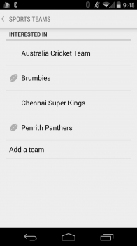 Cricket - Google Now