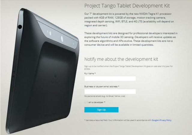 Project Tango tablet