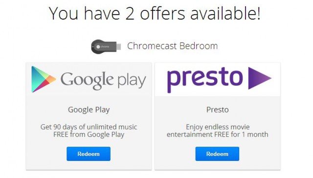 Chromecast offers