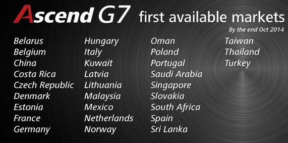 Ascend G7 availability