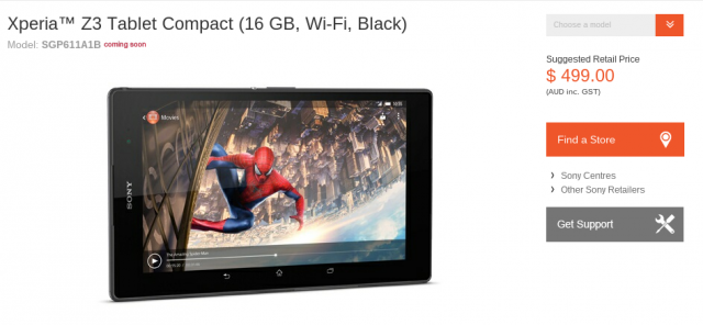 Xperia Z3 Tablet Compact - Priced