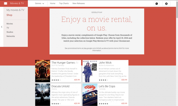 Google Play Movie Rental - March 2015