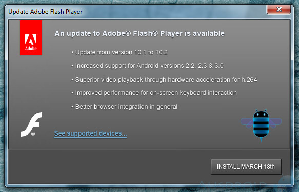 upgrade adobe flash player free download windows 10