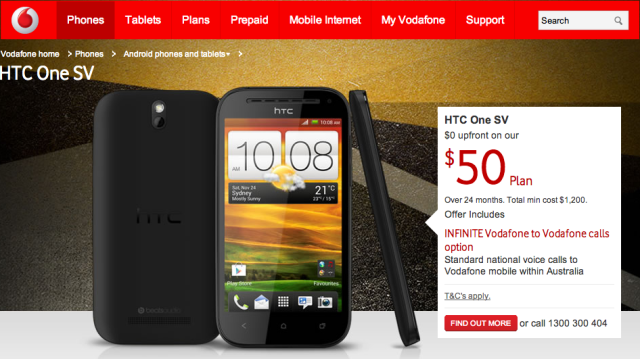 HTC One SV on Vodafone