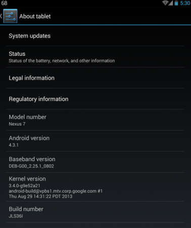 Nexus 7 screenshot