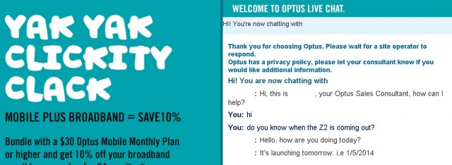 Z2 Optus Live Chat