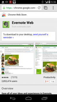 Evernote Chrome Web Store Mobile