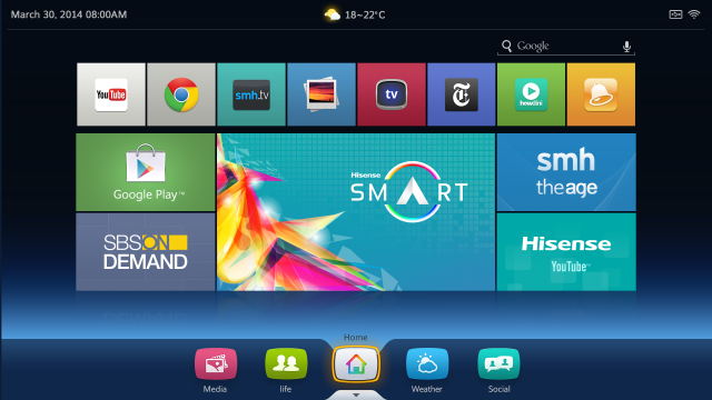 Hisense Homescreen UI - Vision TV powered by Android