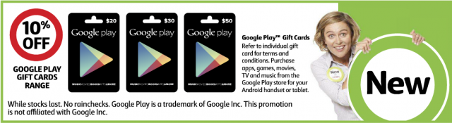 Google Play Gift Cards - Coles Catalogue 28 May