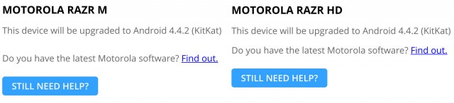 Motorola Razr M and Razr HD - Support page