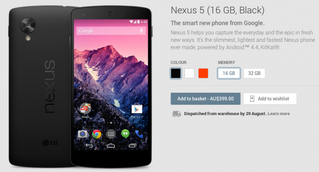 Nexus 5 Black Google Play