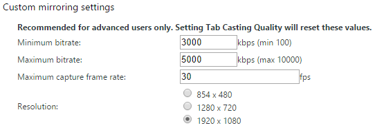 Chromecast Beta Options