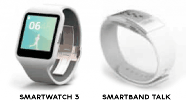 Sony Smartwatch 3 and Smartband Talk redners