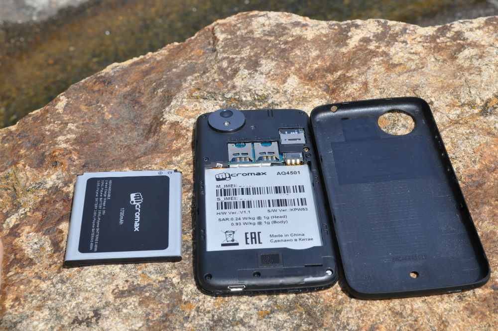 Canvas A1 Battery - Rear - Dual-SIM MicroSD