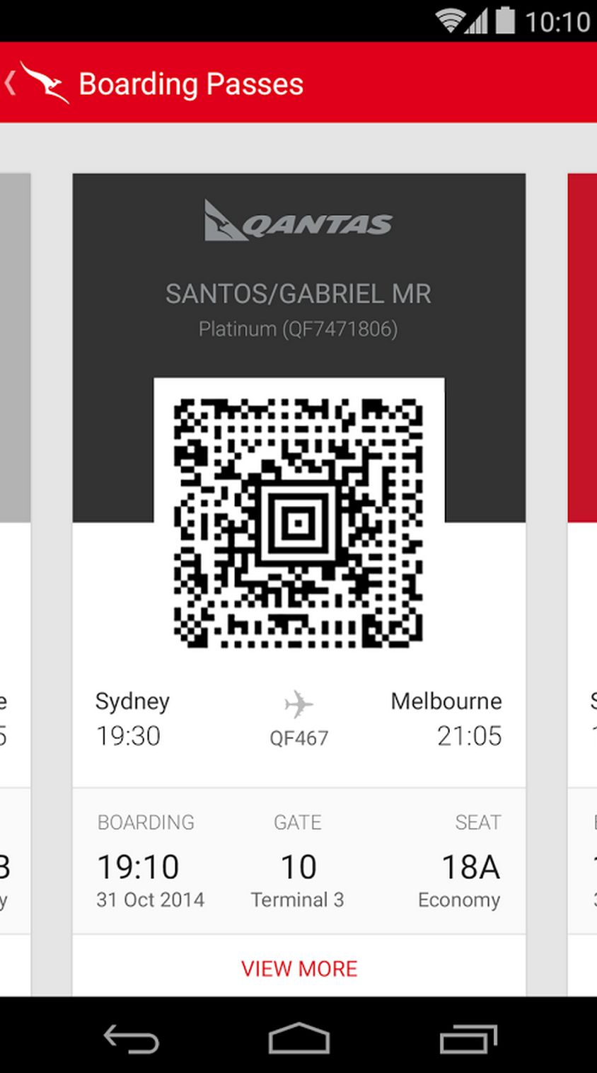 staff travel qantas app