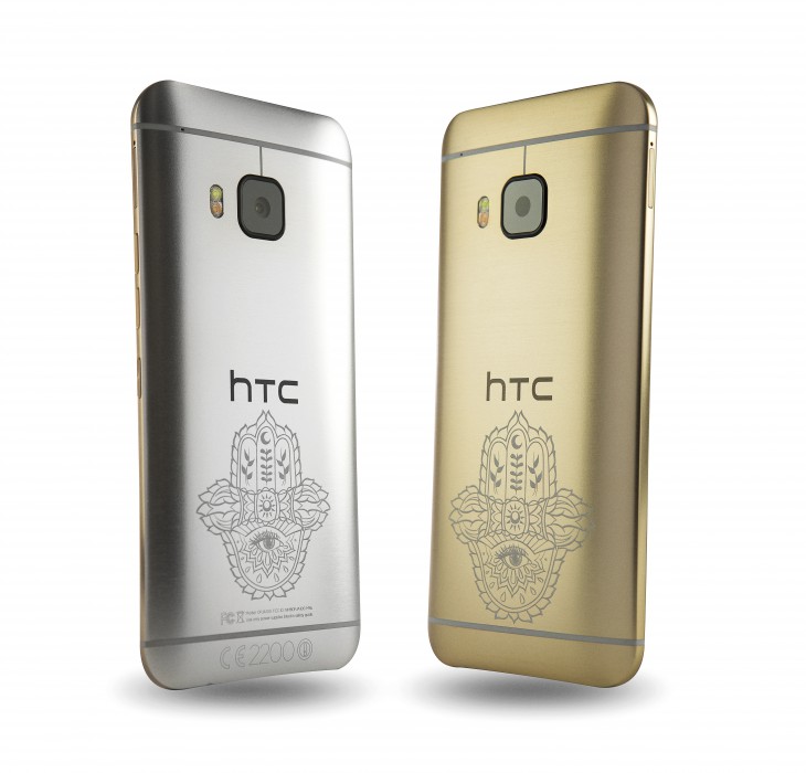 HTC ONE M9 INK GOLD HANDSET AND SILVER HANDSET HIGH RES
