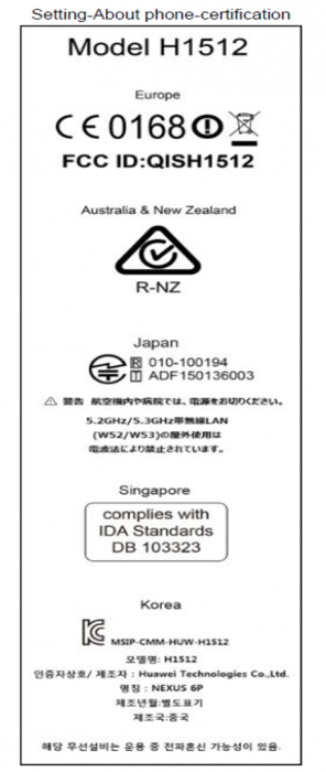 Nexus 6p e label