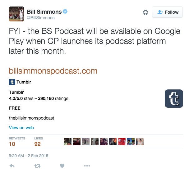 Bill Simmons Deleted Tweet