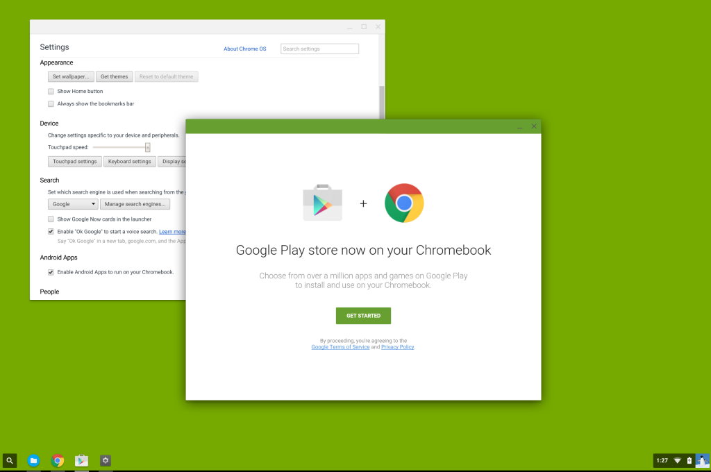 Google Play on Chrome OS Tutorial start