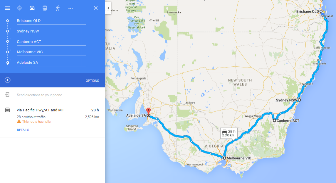 Google maps multi destination