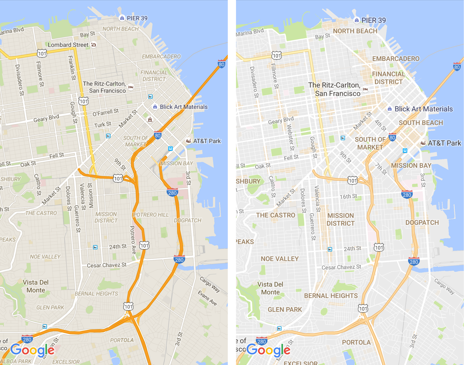 Google maps redesign