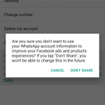 whatsapp share info unticked