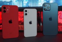 silver iphone 6 and red iphone case