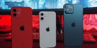 silver iphone 6 and red iphone case