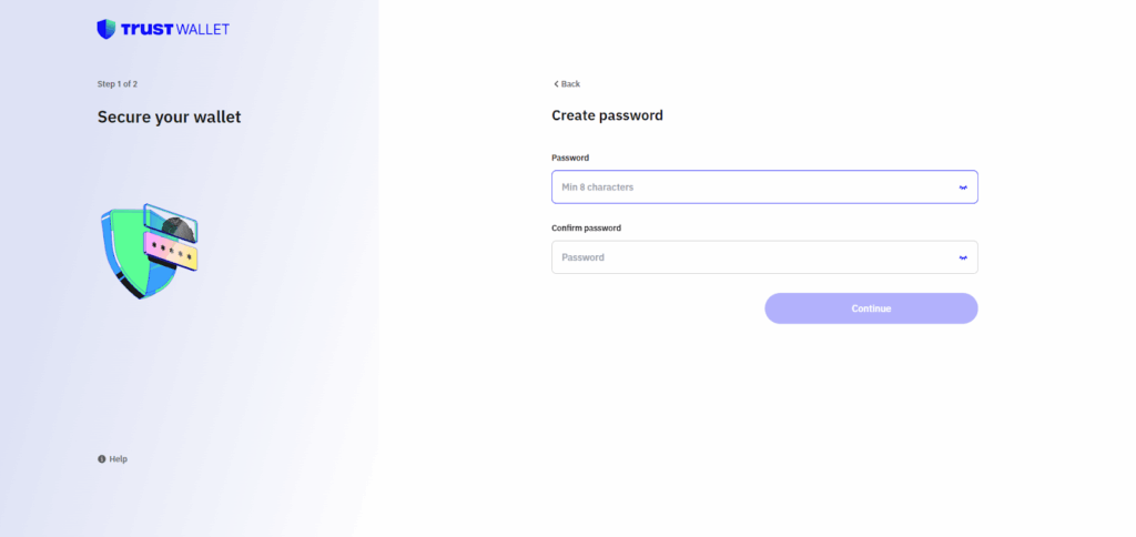trustwallet screenshot of homepage