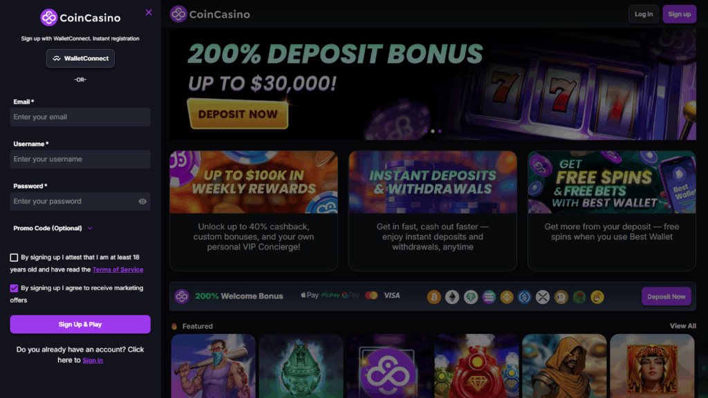 coincasino screenshot