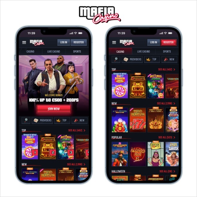 mafia casino screenshots on mobiles